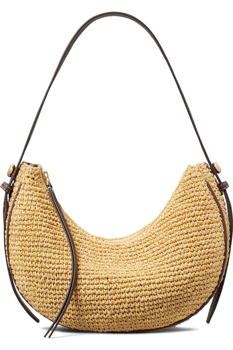 Tory Burch woven half moon shoulder bag