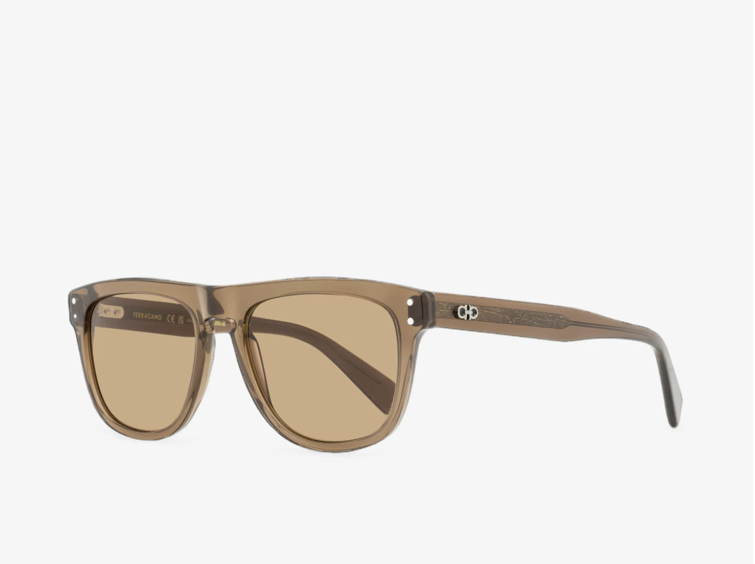 Brown Ferragamo Eyewear Gancini square-frame sunglasses