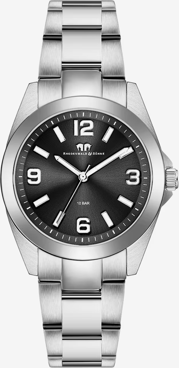 Silver Rhodenwald & Söhne watch with dark face