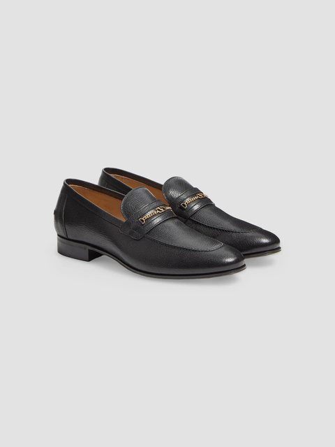 Black Valentino Garavani VLogo Signature kidskin moccasin loafers