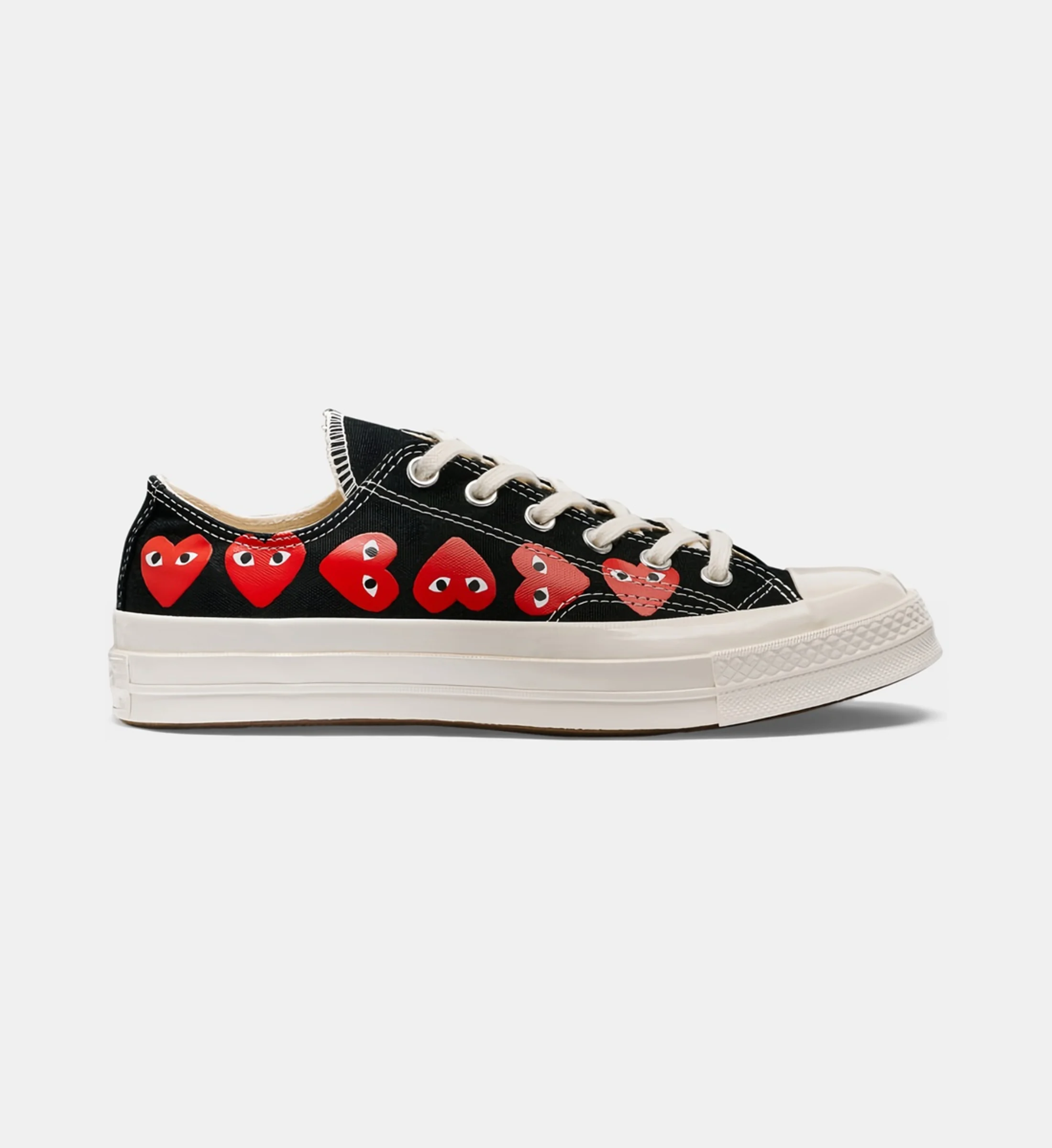Black Chuck 70 sneaker with red heart graphics