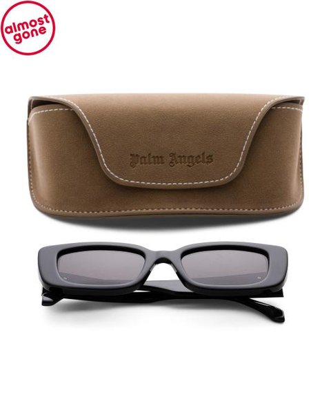 Black Palm Angels rectangular Yosemite sunglasses with brown case