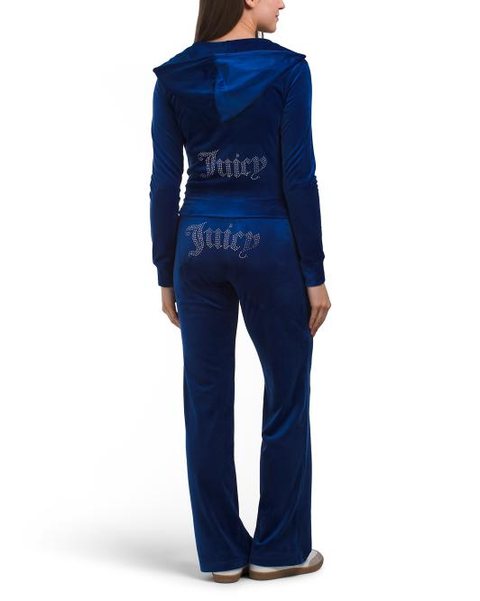Navy Juicy Couture velour jacket and pants set
